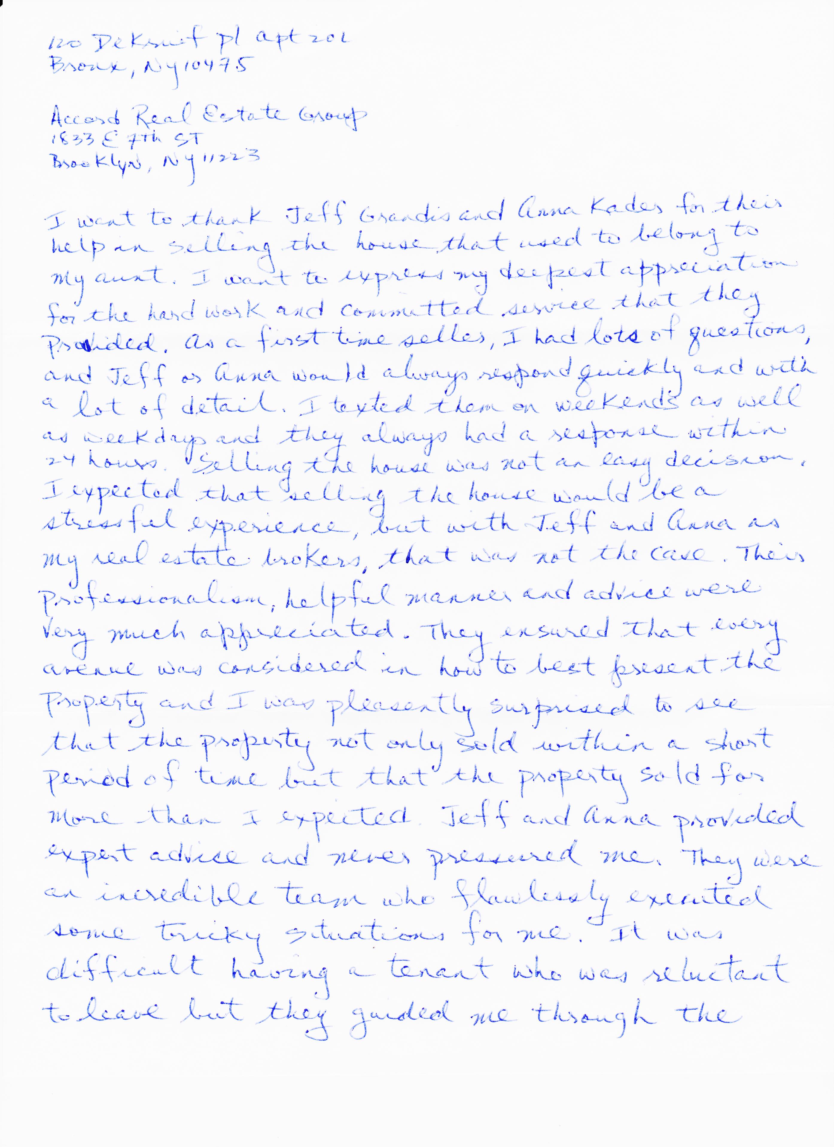 Testimonial Letter from Levinton- pg1of2